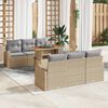 vidaXL Garten-Sofa-Set mit Speicher 7 pcs Beige Poly Rattan