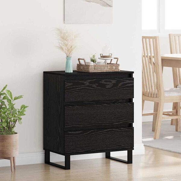 vidaXL Sideboard Schwarz Eichen-Optik 60 x 35 x 70 cm Holzwerkstoff