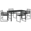 vidaXL Garten Essgruppe 5 pcs Schwarz Poly-Rattan