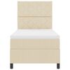 vidaXL Boxspringbett mit Matratze mit LED Creme 100 x 200 cm Stoff