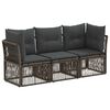 vidaXL Gartensofa-set 3 stk. Grau Poly-Rattan
