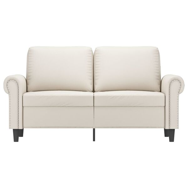 vidaXL 2-Sitzer-Sofa Creme 120 cm Kunstleder