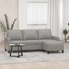 vidaXL 3-Sitzer-Sofa mit Hocker Hellgrau 180 cm Stoff