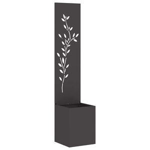 vidaXL Garten Sichtschutz-Leinwand Floral Schwarz 32 x 32 x 150 cm