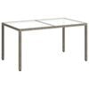 vidaXL Gartentisch 150x90x75 cm Hartglas und Poly Rattan Grau