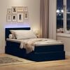 vidaXL Bett mit Stauraum und LED mit Matratze Schwarz 90 x 200 cm Samt