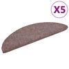 vidaXL Stufenmatten Selbstklebend 5 Stk. 56x17x3 cm Hellbraun Halbrund