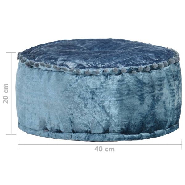 vidaXL Pouf Rund Samt 40x20 cm Blau