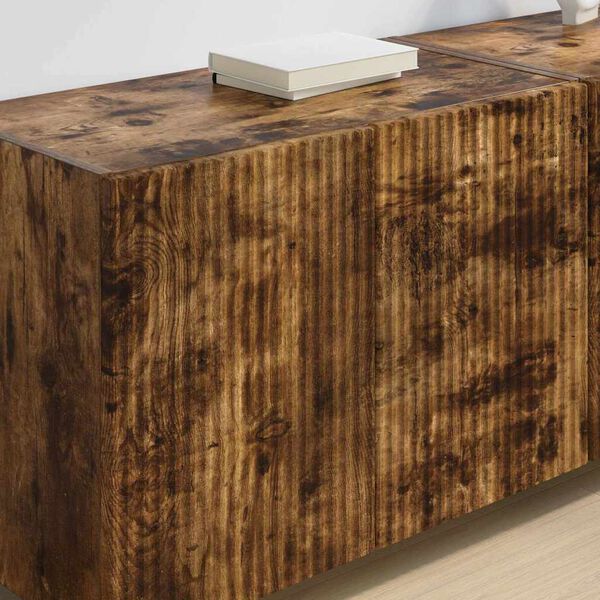 vidaXL TV-Wandschrank 2 pcs Ger&auml;ucherte Eiche 59,5 x 31 x 40 cm