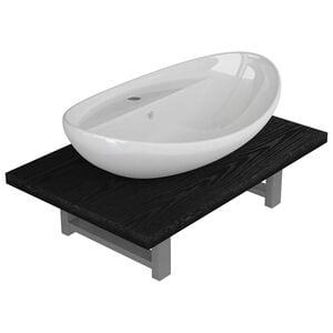 vidaXL 2-tlg. Badm&ouml;bel-Set Keramik Schwarz