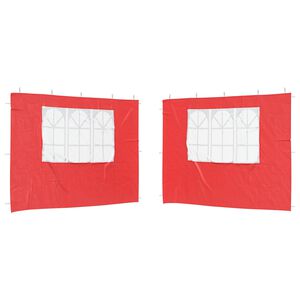 vidaXL Party Zelt Seitenteil 2 pcs 300 x 195 cm Rot PE und Stahl