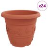 vidaXL Runder Blumentopf 24 pcs Ziegelrot &Oslash; 26 x 21,5 cm Kunststoff