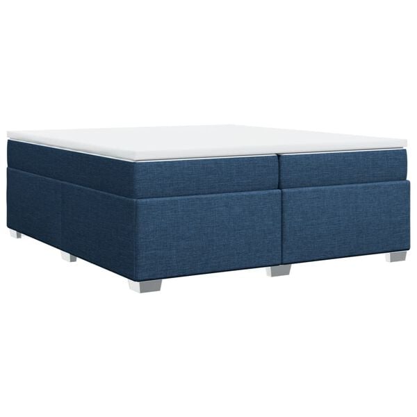 vidaXL Boxspringbett mit Matratze Blau 200x200 cm Stoff