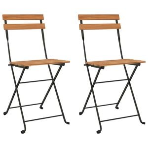 vidaXL Bistrost&uuml;hle Klappbar 2 Stk. Massivholz Teak und Stahl