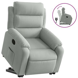 vidaXL Relaxsessel mit Aufstehhilfe Hellgrau Samt