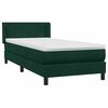 vidaXL Boxspringbett mit Matratze Dunkelgr&uuml;n 90x220 cm Samt