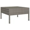 vidaXL 3-tlg. Garten-Lounge-Set mit Auflagen Poly Rattan Grau