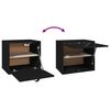 vidaXL Wandschrank Schwarz 40x30x35 cm Massivholz Kiefer