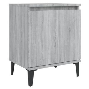vidaXL Nachttisch mit Metallbeinen Grau Sonoma 40x30x50 cm