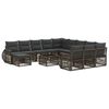 vidaXL Gartensofa-set 13 stk. Grau Poly-Rattan