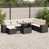 vidaXL 9-tlg. Garten-Sofagarnitur mit Kissen Schwarz Poly Rattan