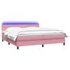 vidaXL Boxspringbett mit Matratze & LED Rosa 200x210 cm Samt