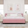 vidaXL Boxspringbett mit Matratze mit Kopfteil Rosa 200 x 180 cm Samt
