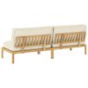 vidaXL Sofa Set mit Kissen Uni 2 pcs Creme Massivholz Akazie