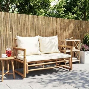 vidaXL 2-Sitzer Gartensofa mit Polstern Bambus