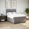vidaXL Boxspringbett mit Matratze Taupe 160x200 cm Stoff