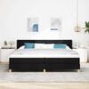 vidaXL Boxspringbett mit Matratze Schwarz 200 x 200 cm Stoff