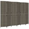 vidaXL Paravent 6-tlg. Grau Poly Rattan