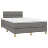 vidaXL Boxspringbett mit Matratze & LED Dunkelgrau 120x200 cm Stoff