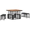 vidaXL Garten Essgruppe mit Kissen 3 pcs Schwarz und Grau