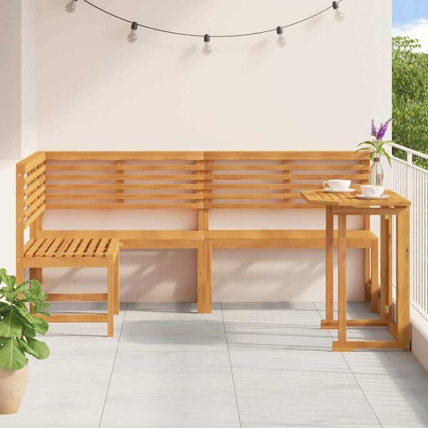 vidaXL Gartenbänke Set 3 pcs Braun Akazie Massivholz