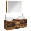 vidaXL Badezimmerm&ouml;bel-Set 4 pcs Altholz Ingenieurholz und Glas