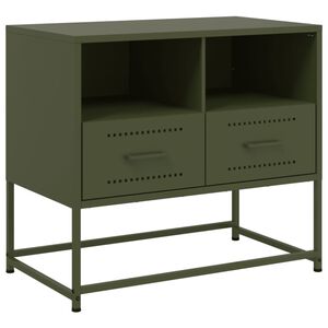 vidaXL TV-Schrank Olivgr&uuml;n 68x39x60,5 cm Stahl