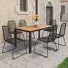 vidaXL 7-tlg. Garten-Essgruppe PVC Rattan Schwarz und Braun
