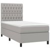 vidaXL Boxspringbett mit Matratze Hellgrau 100x200 cm Stoff