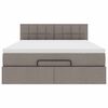 vidaXL Ottomane Bett mit Matratze & LEDs Taupe 140x200 cm Stoff
