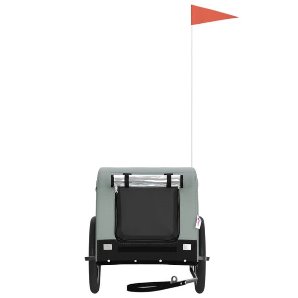 vidaXL Fahrradanhänger Hunde Grau und Schwarz Oxford-Gewebe und Eisen