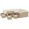 vidaXL Garten-Sofa-Set mit Kissen mit Speicher 13 pcs Beige und Creme