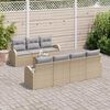 vidaXL Gartensofa-set mit Kissen 8 pcs Beige Poly-Rattan