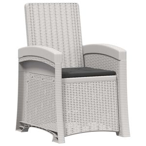 vidaXL Liegesessel Garten Rattan-Optik Wei&szlig; und Anthrazit PP