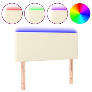 vidaXL LED Kopfteil Creme 80x5x78/88 cm Kunstleder