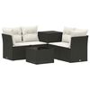 vidaXL Sofa Set 6 stk. Schwarz und Cremewei&szlig; Polyrattan und Stahl