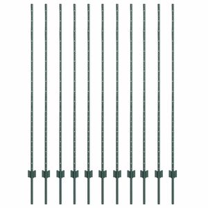 vidaXL Eingebetteter Zaunpfosten 11 Stk. Gr&uuml;n 200 cm
