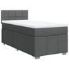 vidaXL Boxspringbett mit Matratze Dunkelgrau 90x200 cm Stoff