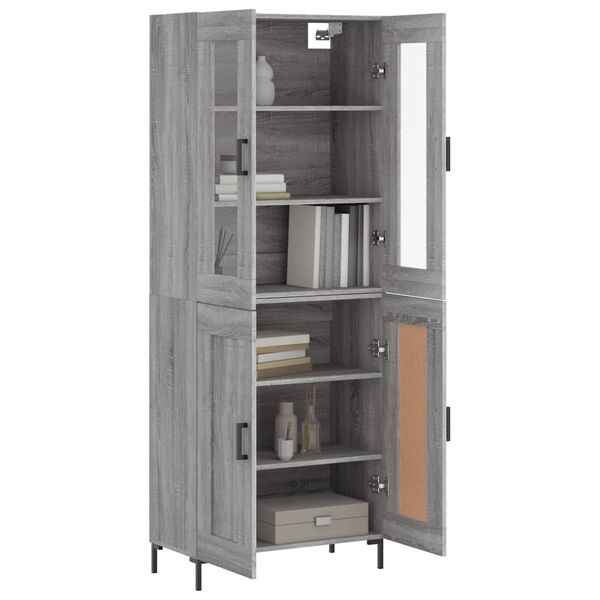 vidaXL Highboard Grau Sonoma 69,5x34x180 cm Holzwerkstoff
