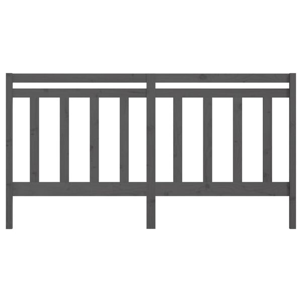 vidaXL Kopfteil Grau 186x4x100 cm Massivholz Kiefer